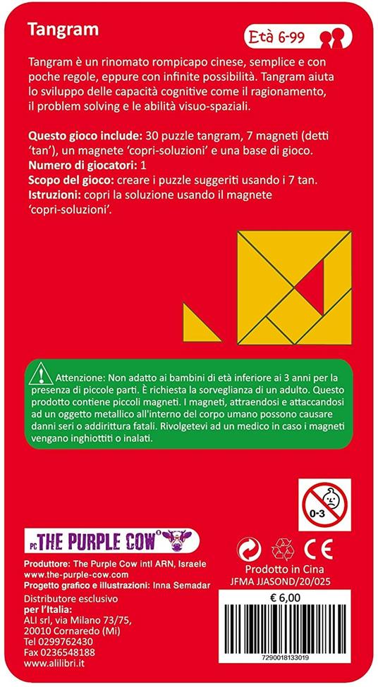 Purple Cow- Tangram Magnetico Gioco, 7290018133019 - 2