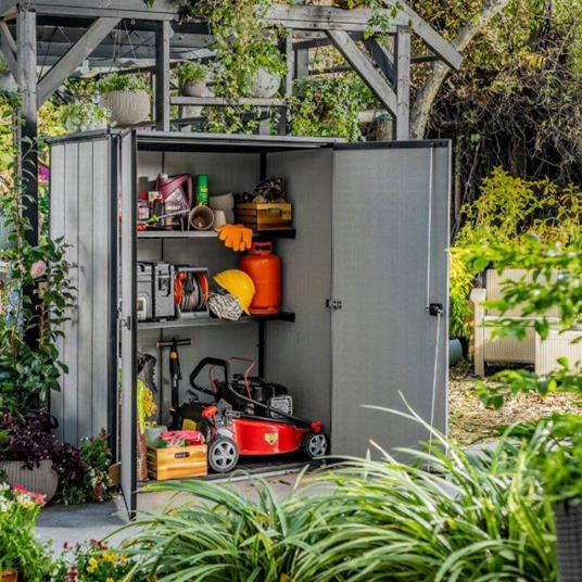 Keter High Store Plus Armadietto portaoggetti Rettangolare Nero, Grigio