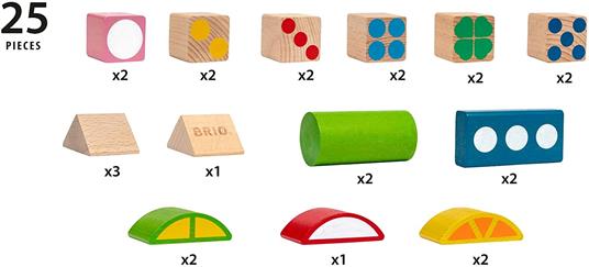 BRIO - Mattoncini in Legno Colorati, Set di Costruzioni per Bambini, Scatola da 25 Pezzi, Età 12+ Mesi - 3