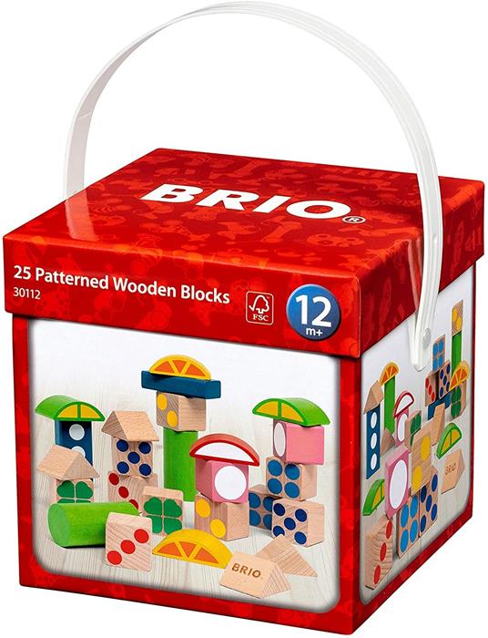 BRIO - Mattoncini in Legno Colorati, Set di Costruzioni per Bambini, Scatola da 25 Pezzi, Età 12+ Mesi - 4