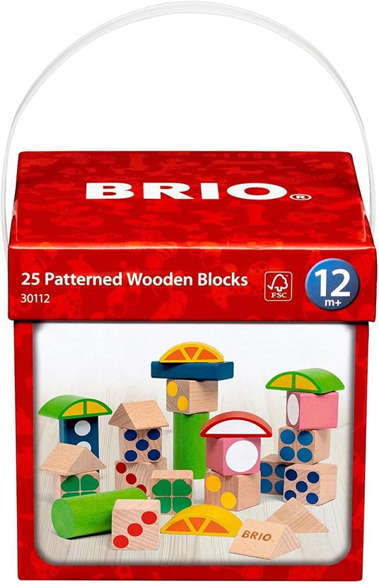 BRIO - Mattoncini in Legno Colorati, Set di Costruzioni per Bambini, Scatola da 25 Pezzi, Età 12+ Mesi - 6