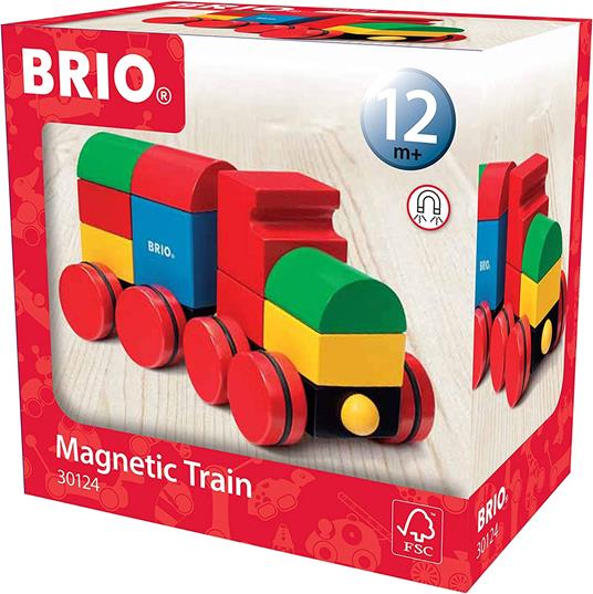 BRIO - Trenino Magnetico, Set di Mattoncini da Costruzione Colorati in Legno, 10 pezzi, Età 12+ Mesi - 3