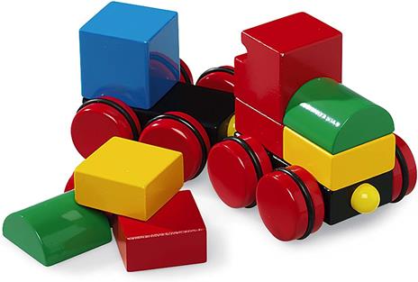 BRIO - Trenino Magnetico, Set di Mattoncini da Costruzione Colorati in Legno, 10 pezzi, Età 12+ Mesi - 4