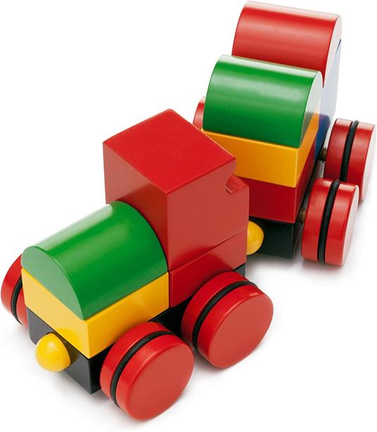 BRIO - Trenino Magnetico, Set di Mattoncini da Costruzione Colorati in Legno, 10 pezzi, Età 12+ Mesi - 5
