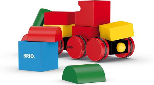 BRIO - Trenino Magnetico, Set di Mattoncini da Costruzione Colorati in Legno, 10 pezzi, Età 12+ Mesi - 6