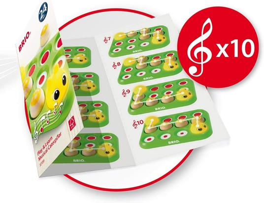 BRIO - Bruco Musicale Gioca&Impara, Gioco Interattivo con Luci e Suoni, 6 pezzi, Età 24+ Mesi - 6