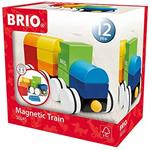BRIO - Trenino Magnetico, Set di Mattoncini da Costruzione Colorati in Legno, 10 pezzi, Età 12+ Mesi