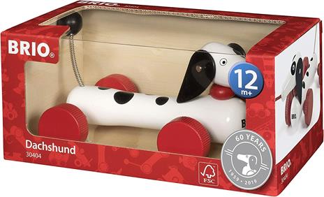 BRIO - Cane Bassotto Versione 60° Anniversario, Gioco Spingi e Cammina in Legno, Età 12+ Mesi - 6