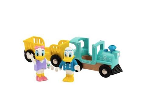 BRIO - Treno Disney Paperino e Paperina, Veicoli per Pista Trenino BRIO, 4 Pezzi, Età 3+ Anni
