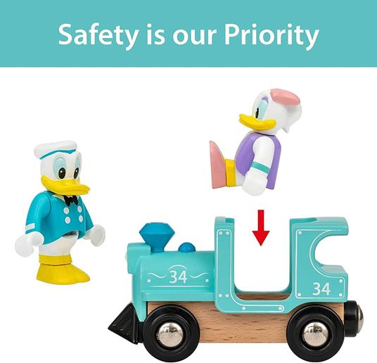 BRIO - Treno Disney Paperino e Paperina, Veicoli per Pista Trenino BRIO, 4 Pezzi, Età 3+ Anni - 6