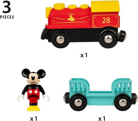 BRIO - Disney Treno a Batterie Topolino, Veicoli Trenino BRIO, 3 Pezzi, Età 3+ Anni - 4