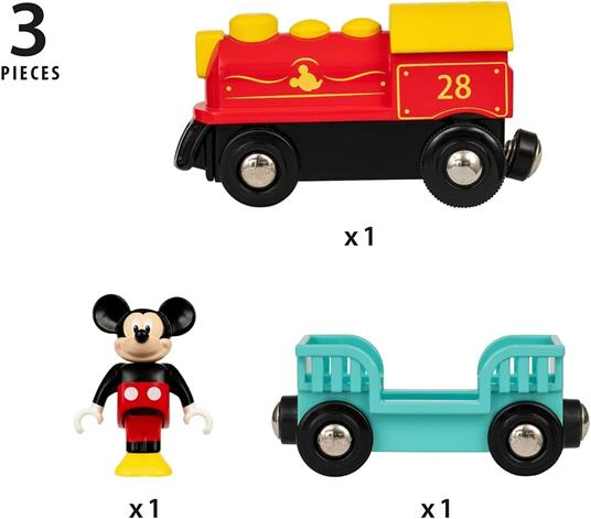 BRIO - Disney Treno a Batterie Topolino, Veicoli Trenino BRIO, 3 Pezzi, Età 3+ Anni - 4