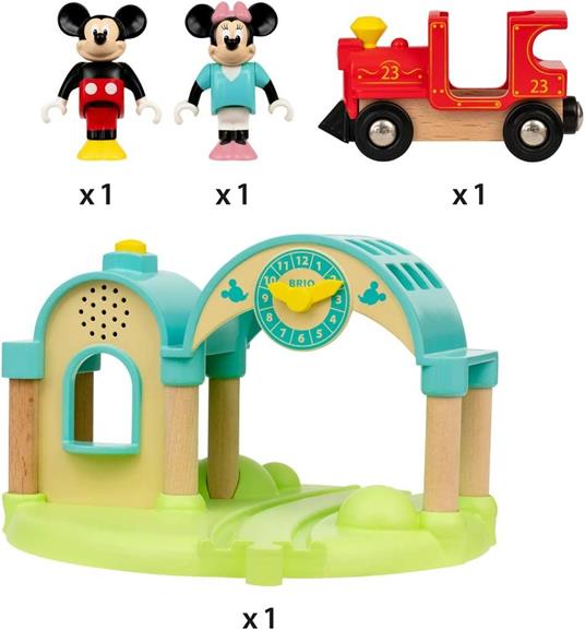 BRIO - Disney Stazione Registra e Ascolta Topolino e Minnie, Accessori Pista Trenino BRIO, 4 Pezzi, Età 3+ Anni - 7