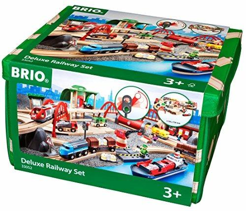 BRIO WORLD - Set Ferrovia Deluxe, Pista Trenino con Accessori, Compatibile con tutti i Prodotti Brio, 87 pezzi, Età 3+ Anni