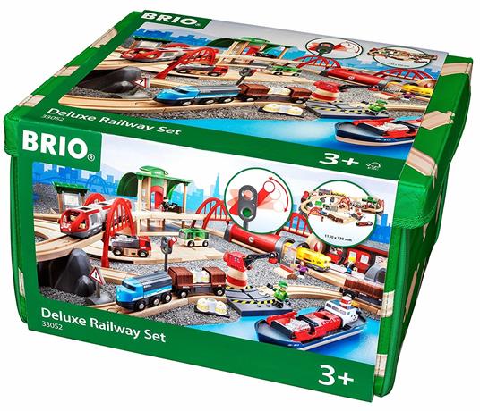 BRIO WORLD - Set Ferrovia Deluxe, Pista Trenino con Accessori, Compatibile con tutti i Prodotti Brio, 87 pezzi, Età 3+ Anni - 8