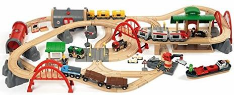 BRIO WORLD - Set Ferrovia Deluxe, Pista Trenino con Accessori, Compatibile con tutti i Prodotti Brio, 87 pezzi, Età 3+ Anni - 2