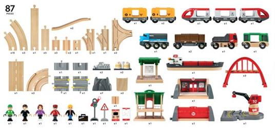 BRIO WORLD - Set Ferrovia Deluxe, Pista Trenino con Accessori, Compatibile con tutti i Prodotti Brio, 87 pezzi, Età 3+ Anni - 3