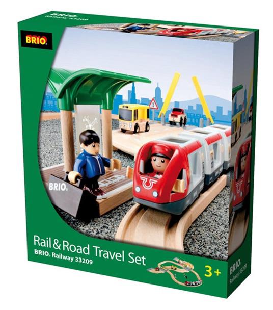 BRIO WORLD - Set Ferrovia e Strada, Pista Trenino con Accessori, 33 pezzi, Età 3+ Anni - 4