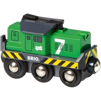 BRIO WORLD - Locomotiva per Treno Merci a Batterie con Faro, Veicoli per Pista Trenino BRIO, Età 3+ Anni