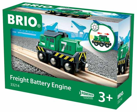 BRIO WORLD - Locomotiva per Treno Merci a Batterie con Faro, Veicoli per Pista Trenino BRIO, Età 3+ Anni - 10