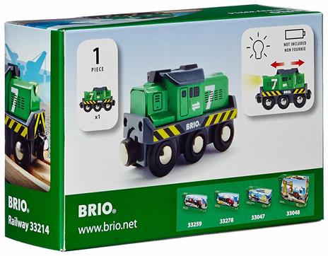 BRIO WORLD - Locomotiva per Treno Merci a Batterie con Faro, Veicoli per Pista Trenino BRIO, Età 3+ Anni - 11