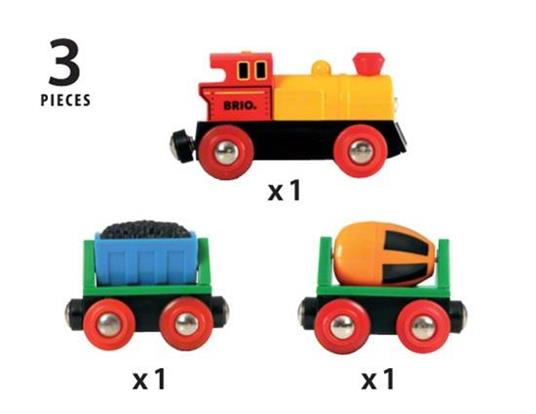 BRIO WORLD - Treno con Locomotiva a Batterie, Veicoli per Pista Trenino BRIO, 3 Pezzi, Età 3+ Anni - 4