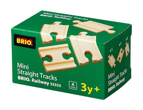 BRIO WORLD - Binari Dritti Mini, Accessori per Pista Trenino BRIO, 4 pezzi, Età 3+ Anni - 4