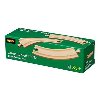BRIO WORLD - Binari Curvi Grandi, Accessori per Pista Trenino BRIO, 4 pezzi, Età 3+ Anni - 3