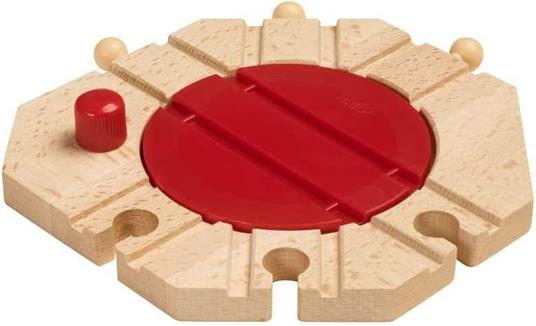 BRIO WORLD - Rotonda Girevole Meccanica, Accessori per Pista Trenino BRIO, Età 3+ Anni - 3