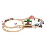 BRIO WORLD - Set Ferrovia a Due Linee con Scambio, Pista Trenino con Accessori, 42 pezzi, Età 3+ Anni