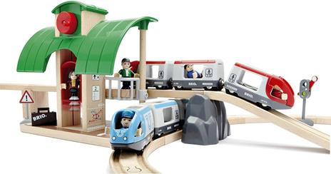 BRIO WORLD - Set Ferrovia a Due Linee con Scambio, Pista Trenino con Accessori, 42 pezzi, Età 3+ Anni - 5