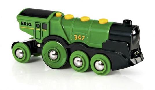 BRIO WORLD - Grande Locomotiva Verde a Batterie con Luci e Suoni, Veicoli per Pista Trenino BRIO, Età 3+ Anni