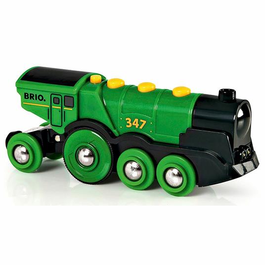 BRIO WORLD - Grande Locomotiva Verde a Batterie con Luci e Suoni, Veicoli per Pista Trenino BRIO, Età 3+ Anni - 8