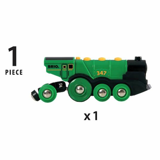 BRIO WORLD - Grande Locomotiva Verde a Batterie con Luci e Suoni, Veicoli per Pista Trenino BRIO, Età 3+ Anni - 9