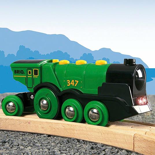 BRIO WORLD - Grande Locomotiva Verde a Batterie con Luci e Suoni, Veicoli per Pista Trenino BRIO, Età 3+ Anni - 10