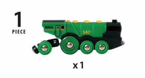 BRIO WORLD - Grande Locomotiva Verde a Batterie con Luci e Suoni, Veicoli per Pista Trenino BRIO, Età 3+ Anni - 12
