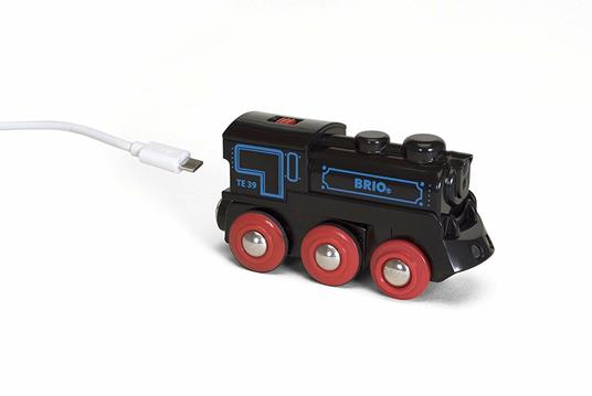BRIO WORLD - Locomotiva Ricaricabile con cavo USB, Veicoli per Pista Trenino BRIO, Età 3+ Anni - 9