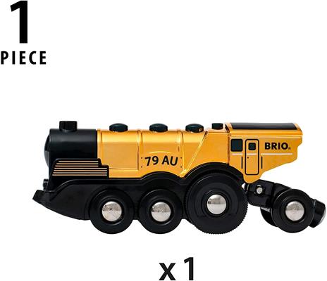 BRIO WORLD - Grande Locomotiva Dorata con Luci e Suoni, Veicoli per Pista Trenino BRIO, Età 3+ Anni - 3