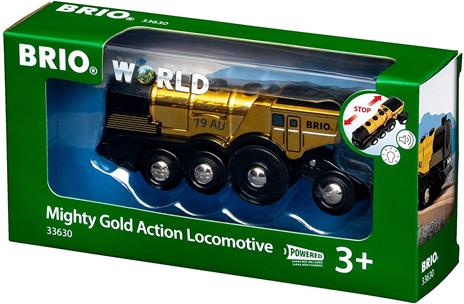BRIO WORLD - Grande Locomotiva Dorata con Luci e Suoni, Veicoli per Pista Trenino BRIO, Età 3+ Anni - 5