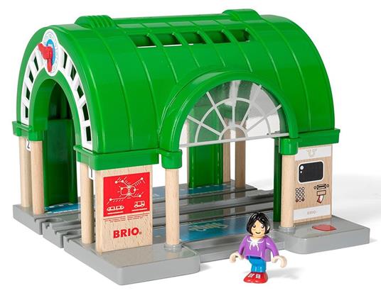 BRIO WORLD - Stazione Centrale, Accessorio per Pista Trenino BRIO, Set da 2 Pezzi, Età 3+ Anni - 18