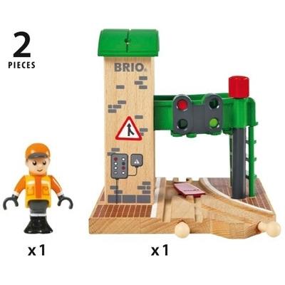 BRIO WORLD - Doppio Semaforo con Operatore, Accessorio per Pista Trenino BRIO, Set da 2 Pezzi, Età 3+ Anni - 7