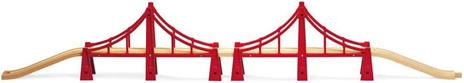 BRIO WORLD - Ponte Sospeso a Due Campate, Accessorio per Pista Trenino BRIO, Set da 5 Pezzi, Età 3+ Anni - 3