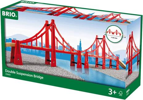 BRIO WORLD - Ponte Sospeso a Due Campate, Accessorio per Pista Trenino BRIO, Set da 5 Pezzi, Età 3+ Anni - 5