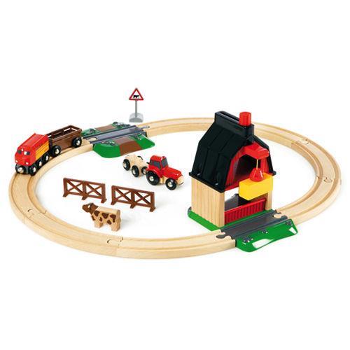 BRIO WORLD - Set Ferrovia Fattoria, Pista Trenino con Accessori, 20 pezzi, Età 3+ Anni