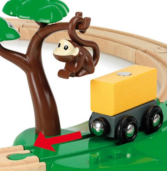 BRIO WORLD -  Starter Set Ferrovia Safari, Pista Trenino con Accessori, 14 pezzi, Età 3+ Anni - 5