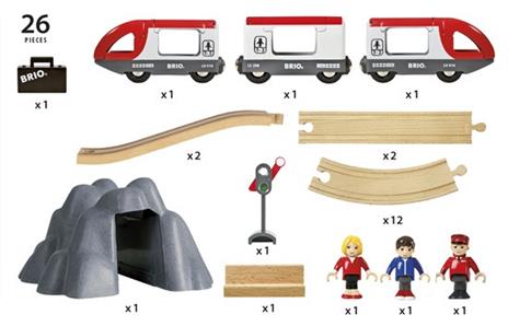 BRIO WORLD - Starter Set Ferrovia, Pista Trenino con Accessori, 26 pezzi, Età 3+ Anni - 8