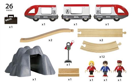 BRIO WORLD - Starter Set Ferrovia, Pista Trenino con Accessori, 26 pezzi, Età 3+ Anni - 8