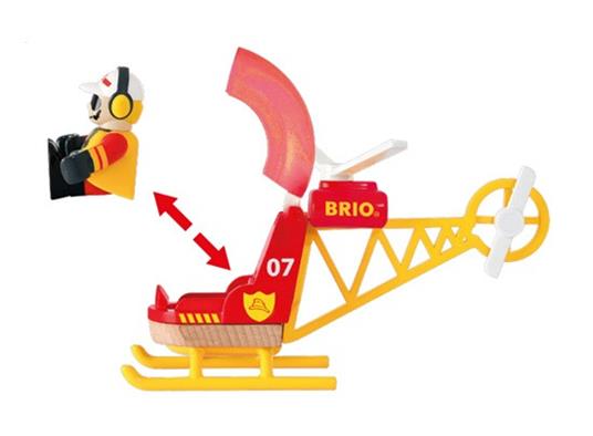 BRIO WORLD - Elicottero dei Pompieri, Veicoli Giocattolo in Legno, 3 pezzi, Età 3+ Anni - 4