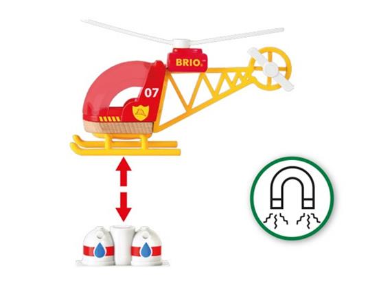 BRIO WORLD - Elicottero dei Pompieri, Veicoli Giocattolo in Legno, 3 pezzi, Età 3+ Anni - 6