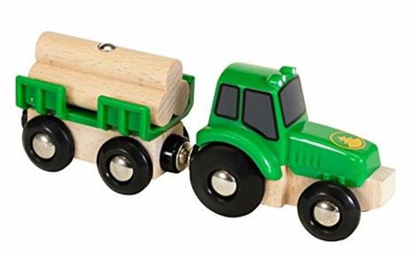 BRIO WORLD - Trattore con Rimorchio, Veicoli Giocattolo in Legno, 4 Pezzi, Età 3+ Anni